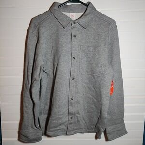 New Wonder Nation Button Up Long Sleeve Shirt‎ Youth XL 14-15 Gray Collar Pocket